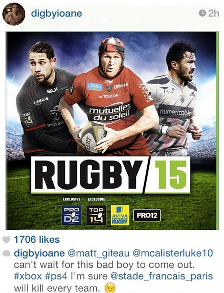 Rugby 15 Instagram post from Digby Ioane