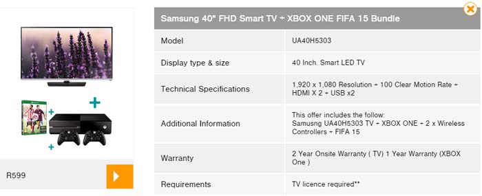 Xbox one and 40 inch Smart TV bundle