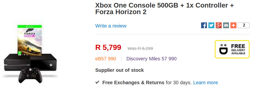 Xbox One console special from Takealot