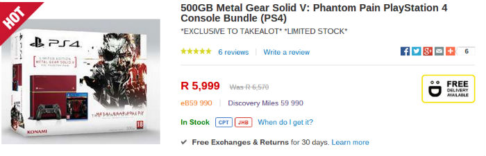 MGS V PS4 special from Takealot