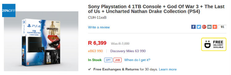 PS4 Takealot deal