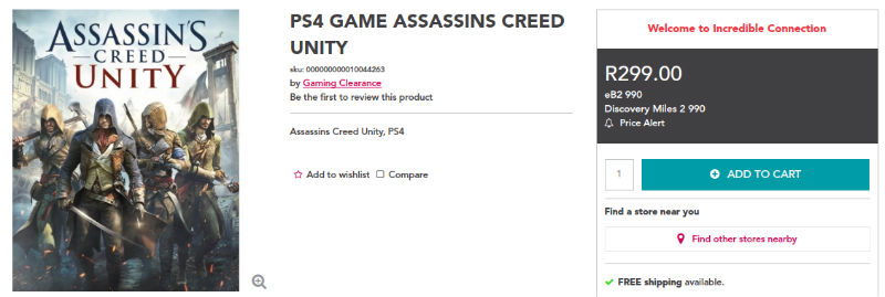 Assassins Creed Unity PS4