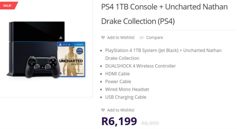 PS4 and Uncharted bundle CC ent
