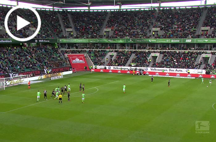 Free kick against Stuttgard