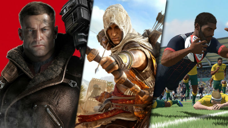 Game releases AC Origins Wolfenstein Rugby 18