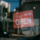 Business sign open